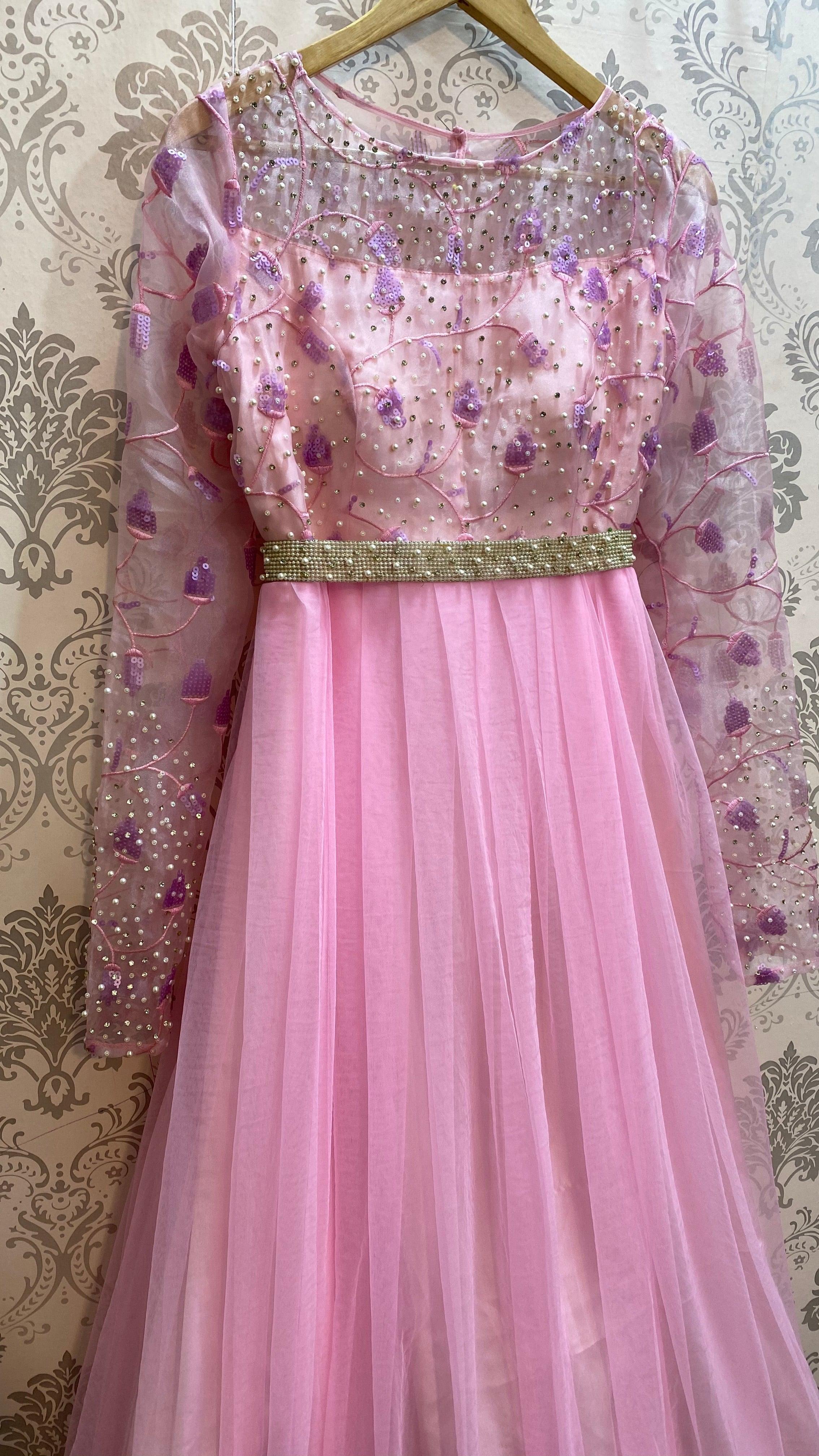 Pink Stitch Designer Party Wear Evening Long Gown, Size: S-xxl at Rs 3999  in Pushkar